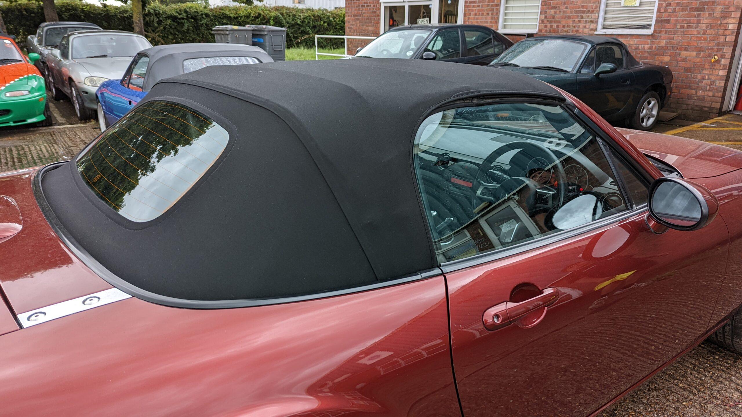 Mohair roof with glass rear window - Mk3- Black