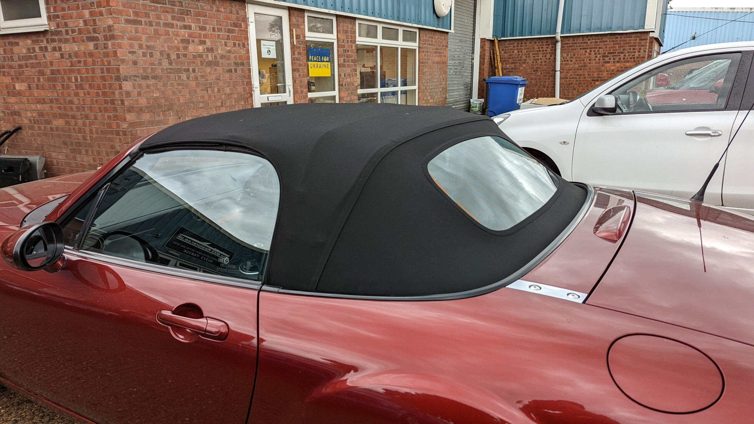 Mohair roof with glass rear window - Mk3- Black - Image 3