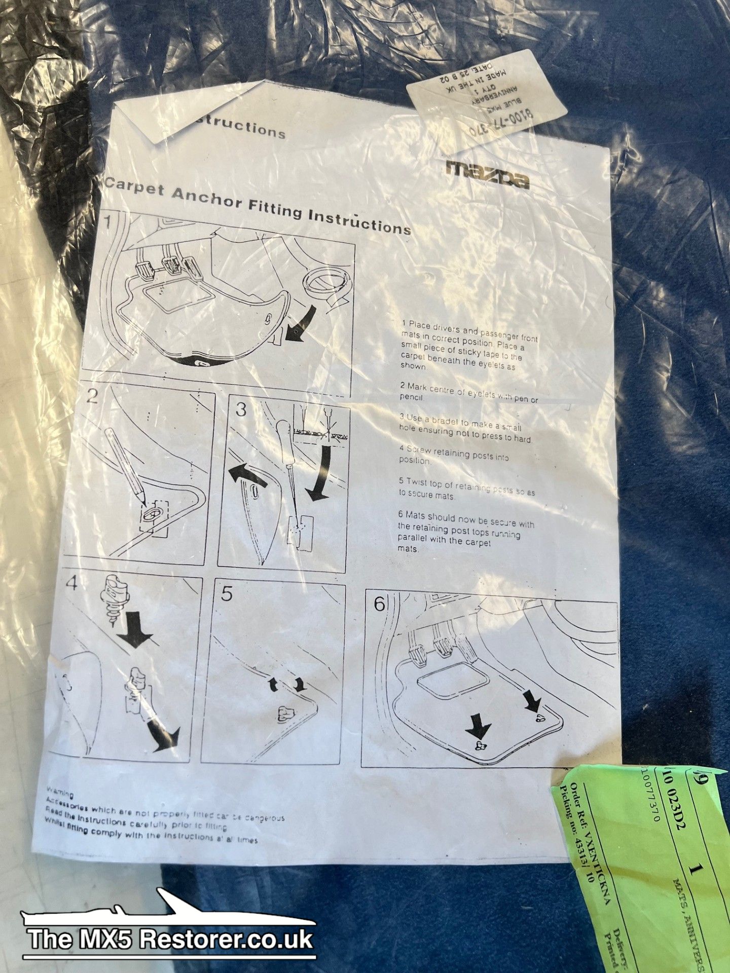 Mazda MX-5 10th Anniversary Edition Floor Mats – New Old Stock (NOS) – Genuine Mazda - Image 6