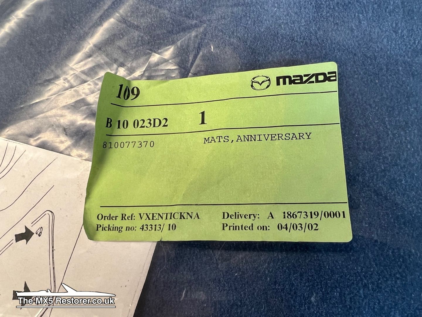 Mazda MX-5 10th Anniversary Edition Floor Mats – New Old Stock (NOS) – Genuine Mazda - Image 5